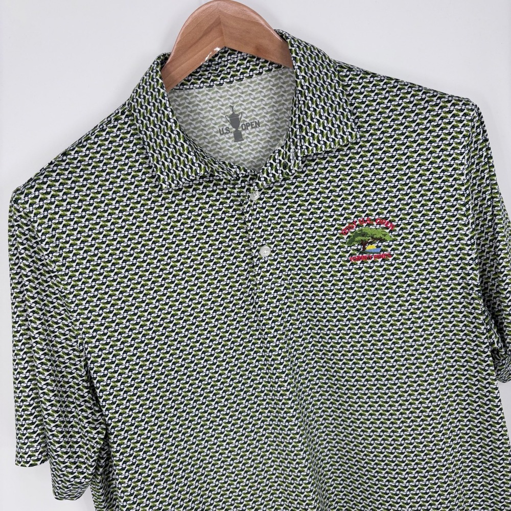 US Open Torrey Pines Performance Polo Shirt Mens Large AOP Stretch Golf Preppy